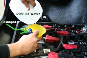 Servicing Batteries with Distilled Water